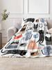 1 Stück Abstrakte Katzen Weiche Decke Flanell Bedruckte Decke Für Camping & Reisen Geeignet Für Sofas Schlafzimmer Wohnzimmer Und Betten