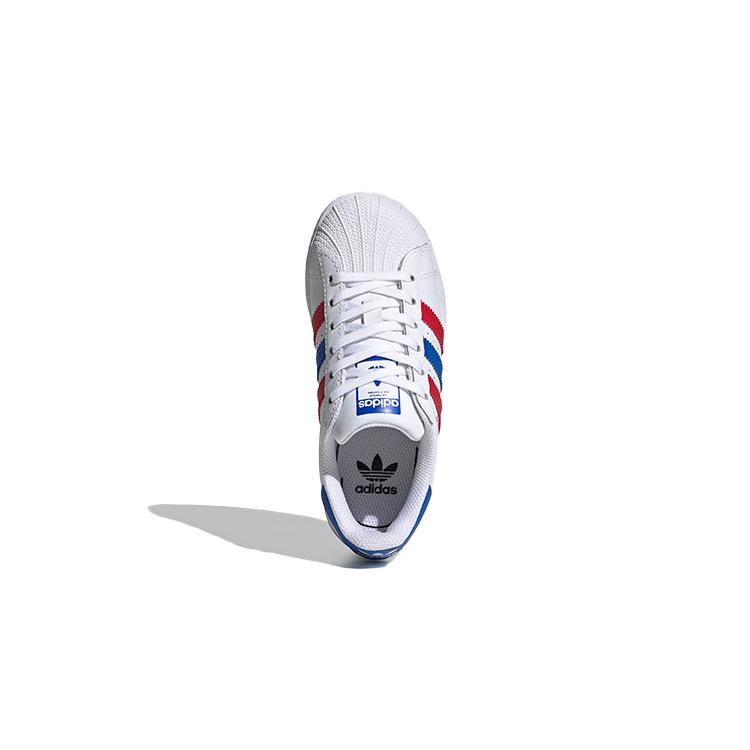 Adidas Originals SUPERSTAR Low top Skateboard Shoes White Blue Red Children Aged 3 7 Years Old FW5850