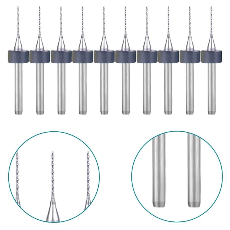 10Pieces PCB Spirals Grooves Drill Bits for Engraving and Precise Circuit Board Work Soft Materials Drilling Accessories