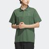 Adidas Wuji Premium Polo Shirt With Solid Color Logo, Casual Sports Short Sleeve Men Tops Oxidized-Green IA8109