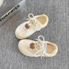 New Retro Women's Fashion Versatile Round Head Casual Leather White Board Shoes Autumn