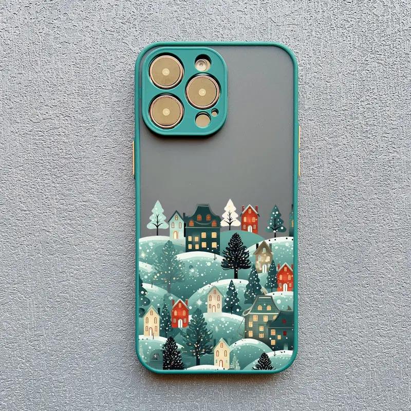 

Bush Life Winter Night Snow Mountain Forest Scenery Phone Case For iPhone 16 15 14 13 12 11 Pro Max Mini XSM XR SE 7 Plus Covers iPhone 15