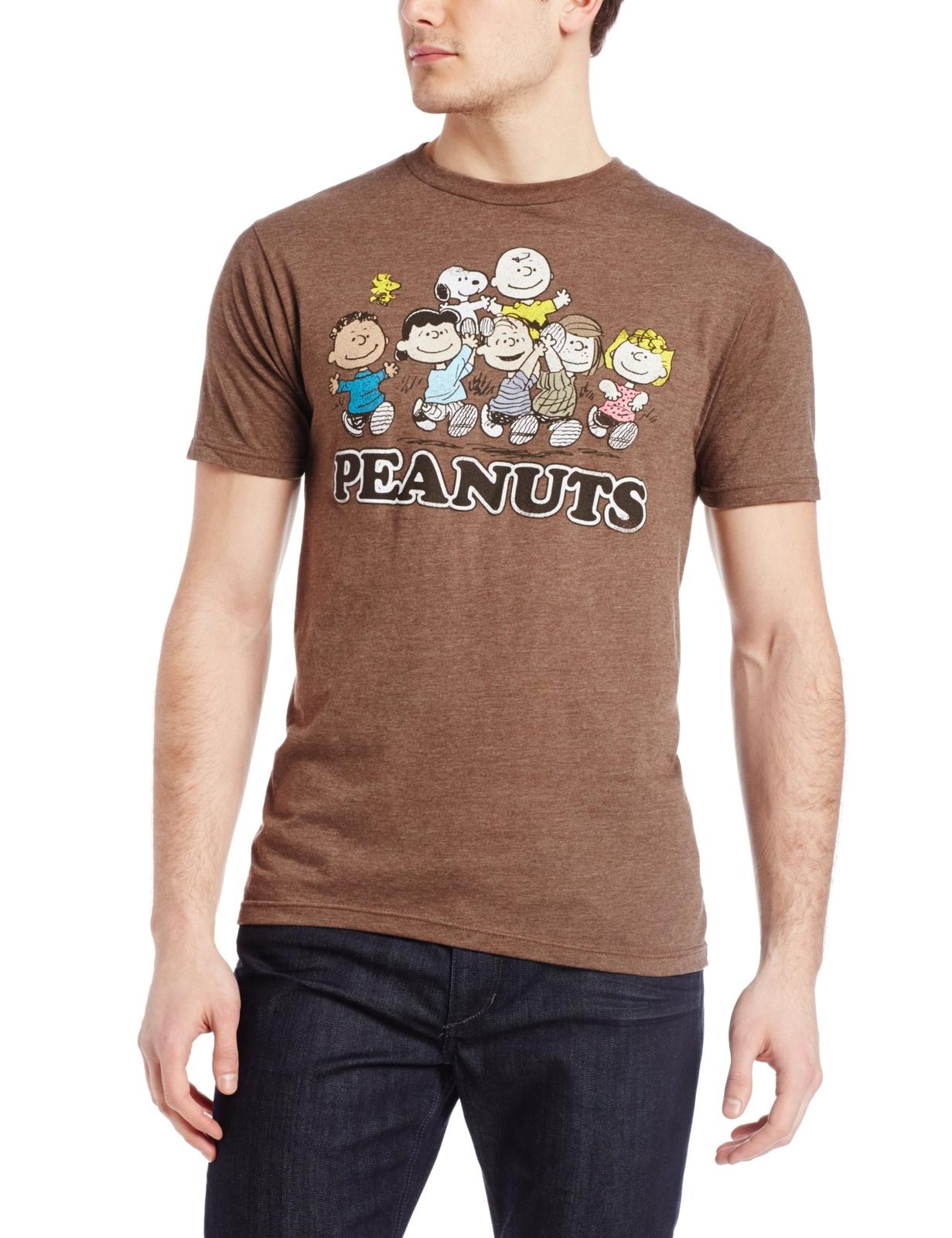 Peanuts Adult New T-Shirt - Charlie Brown & Snoopy Carried by The Gang XL