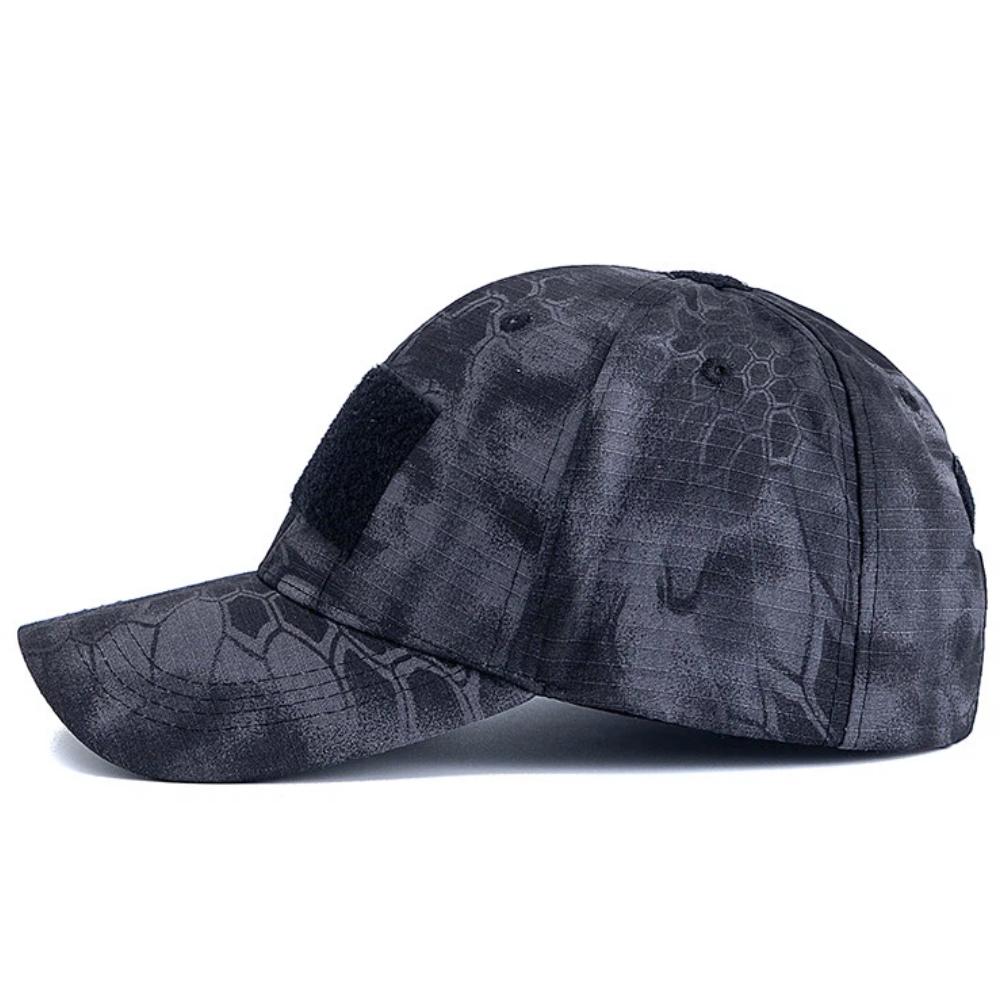 Men's Camouflage Tactical Baseball Cap With 3 Velcro Patches Military Camouflage Hat Cap For Outdoor Jugle Fishing Hiking Caps
