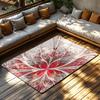 Tuniu Floral Red Abstract Geometric Non-Slip Rug for Living Room Bedroom Kitchen Floor Mat