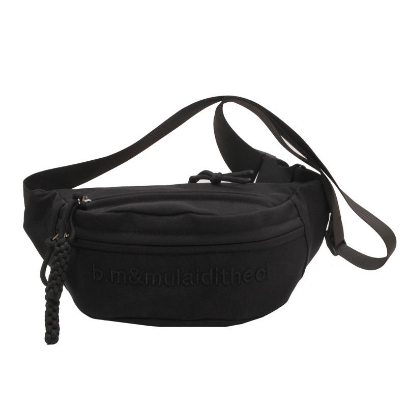Unisex Embroidered Versatile Crossbody Chest Bag: Trendy & Simple Sports Waist Bag for Students