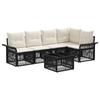 6 Piece Garden Sofa Set Black Poly Rattan