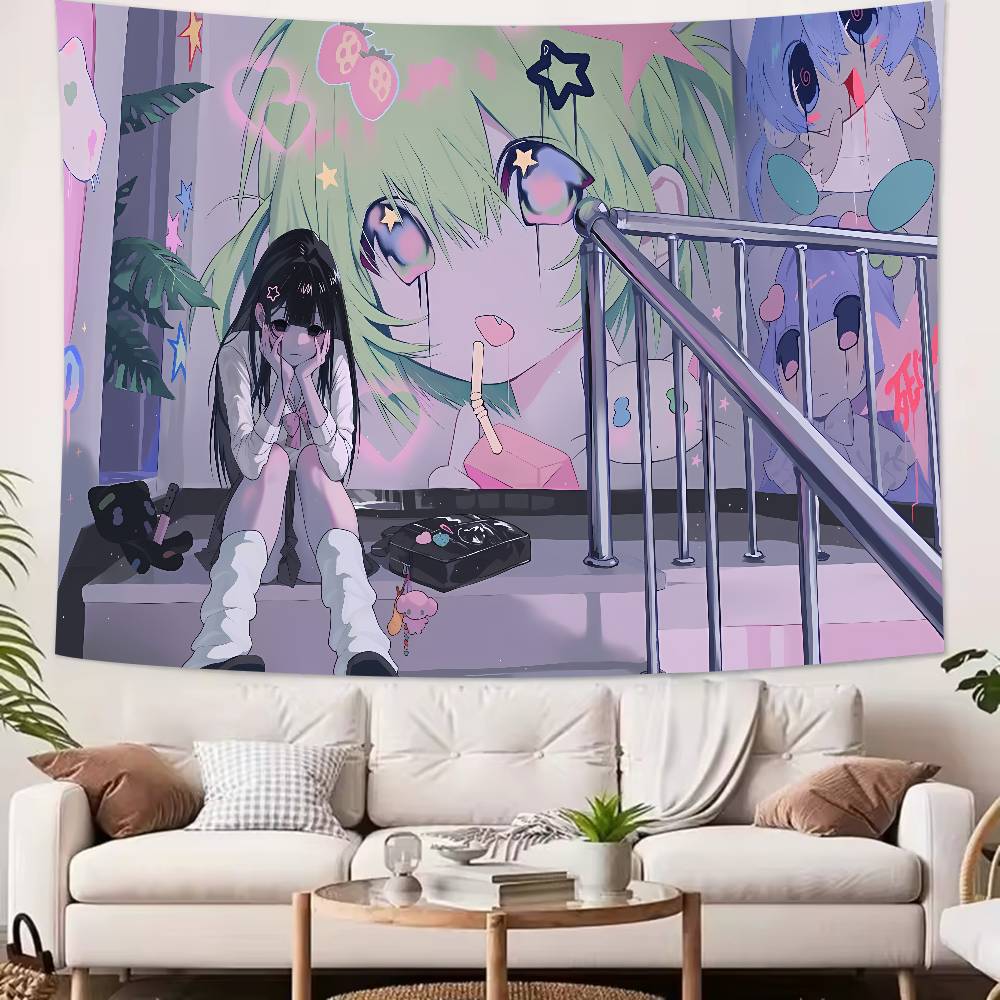 Luxury Fashion Hot Cute Pink Angel Tapestry Decoration Bedroom Dormitory Background Cloth Holiday Home Living Room Club Tapestry