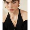 Yhpup Statement Stainless Steel Fashion Geometric Crescent Moon Pendant Necklace Women Gold Color Waterproof Charm Jewelry New
