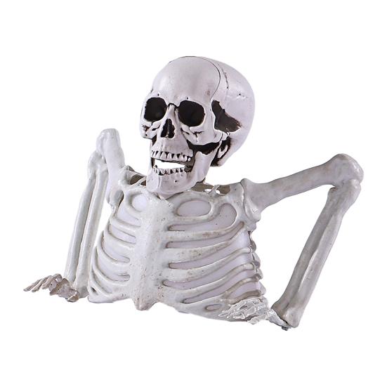 Halloween Skeleton Decoration with House Yard Art Green Light Haunted Decor Night Terror B