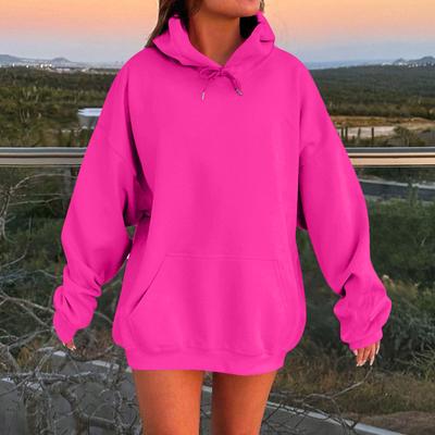 Women's Long Sleeve Oversized  Oversized Drop Shoulder Sleeves Women's Hooded Plush Sweatshirt