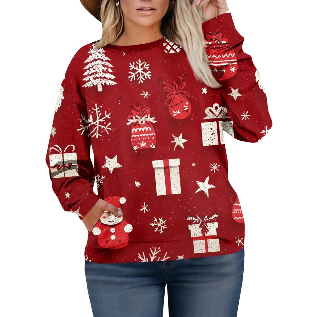 Christmas Sweatshirts For Women Sweater Cute Shirt Fall Pullover Top