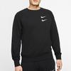 Nike Embroidered Swoosh Crew Neck Sweatshirt Men Tops Black CJ4872-010