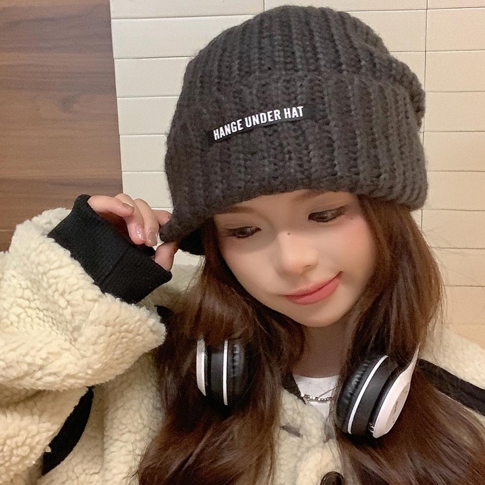 Căciuli beanie largi stil nou, căciulă caldă de iarnă, căciulă Y2K, căciuli beanie pentru femei, căciulă de iarnă culoare uni, căciuli tricotate pentru fete, cadou