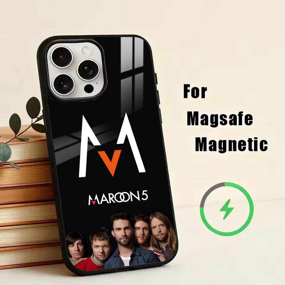 M-Maroon 5  Phone Case For iPhone17,16,15,14,13,12,11 Plus,Pro Magnetic with Magsafe Wireless Charging