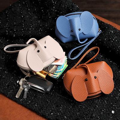 Kožená taška na peníze Pu Leather Peněženka Dámská Peněženka na mince s kroužkem na klíče Multifunkční úložné tašky na zip Pouzdro na klíče