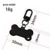 Hollow Pet Pendant Keychain with Metal Buckle - Customizable Bone Dog Tag for Engraving
