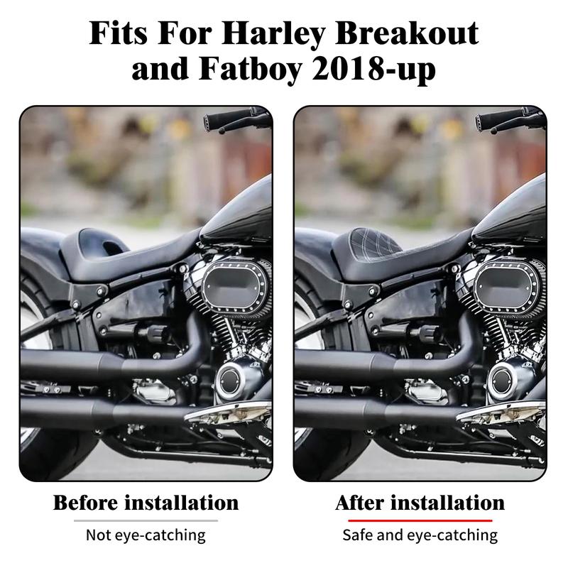 Motorcycle Driver Solo Seat Low Profile Pillion Cushion Seat For Harley Softail Breakout FatBoy Street Bob Standard Deluxe 18-Up