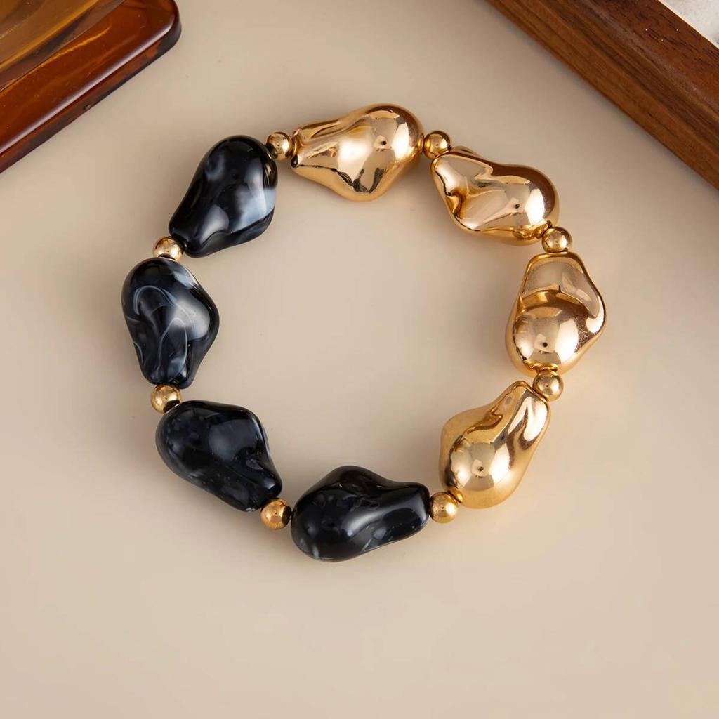 Salircon 7 Colors Boho Resin Acrylic Bead Choker Necklace Bracelet Set Women Vintage Elegant Banquet Party Bangles Jewelry Gifts