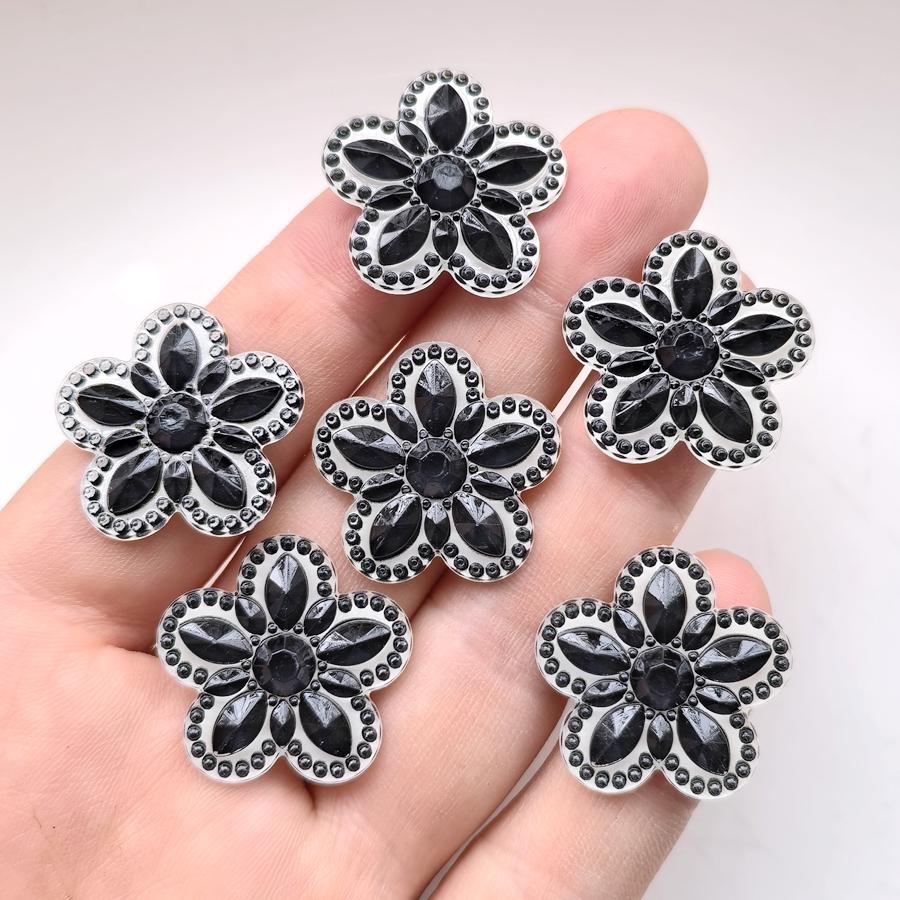 10 Pieces of Charming 25mm Flower Shaped Rhinestone, Suitable for Jewelry Making DIY Local Ear Decoration Accessories