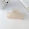 Pc Stylish 8cm Material Jelly Color Hair Claw Clip With Simple Geometric Design