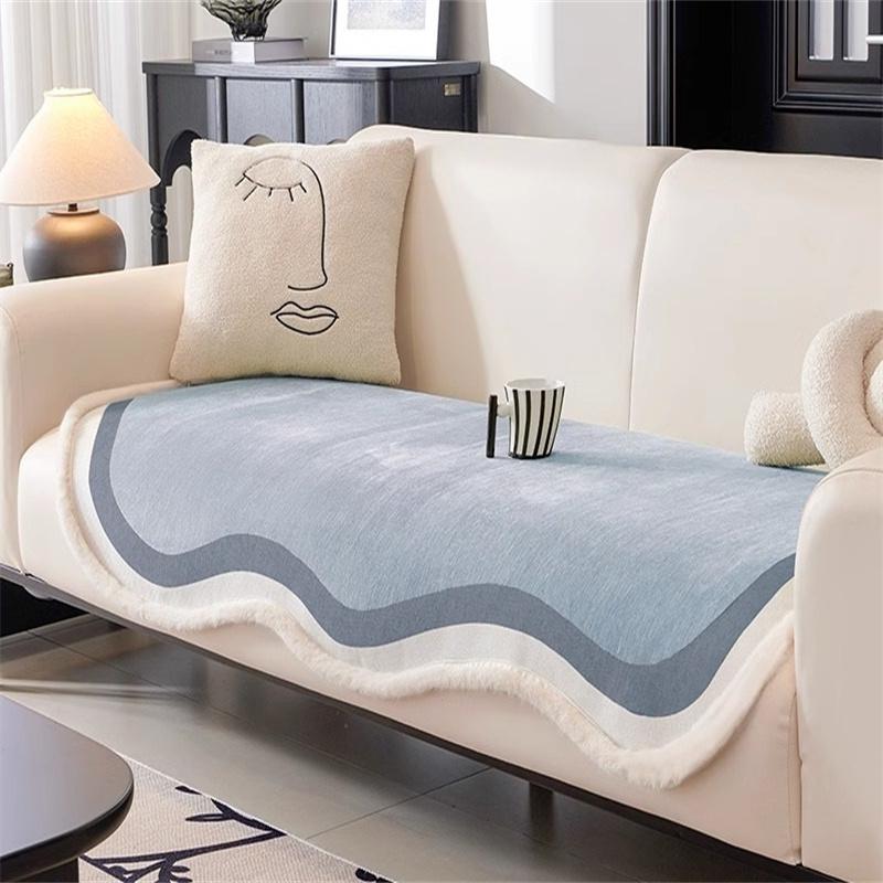 Irregular Chenille Sofa Cushion Plush Edge Non-slip Universal Sofa Covers Living Room Four Seasons Sofa Seat Pad Couch Protector