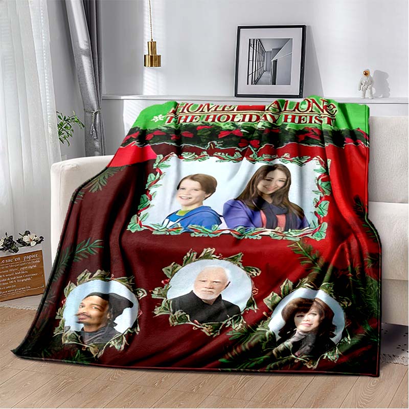 Home‑Alone Classic Film Print Flannel Blanket Soft Warm Throw For Sofa Bedroom Xmas Home Decor Holiday Fan Collectible Gift