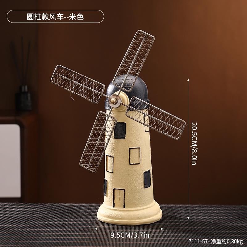 Dutch Windmill Figurine Creative Desk Decor for Living Room TV Cabinet Wine Shelf Office Bookshelf