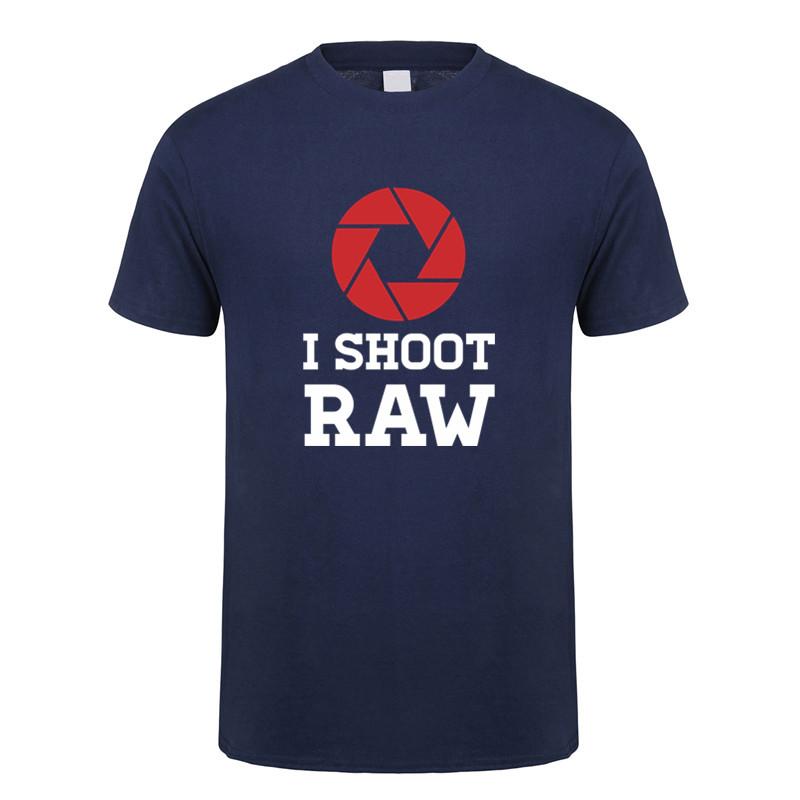 I Shoot Raw T Shirt Camera Unisexs Cotton Short Sleeve Photography Tshirt Funny Cool Top Tees