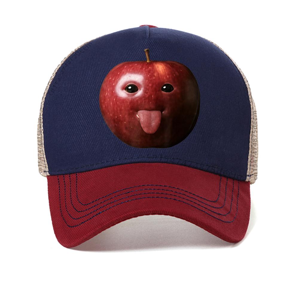 

Funny Silly AI Apple Gen Z Meme BrainRot Humor Tongue Out baseball cap for Men Women mesh snapback hat casual trucker hats Adjustable красный
