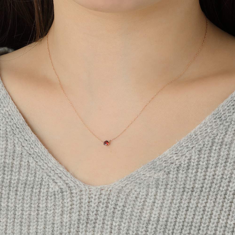 [ESTELLE] ESTELLE [WEB Exclusive Item] January Birthstone Garnet K18 Pink Gold Necklace 0351-9583-0019-0000
