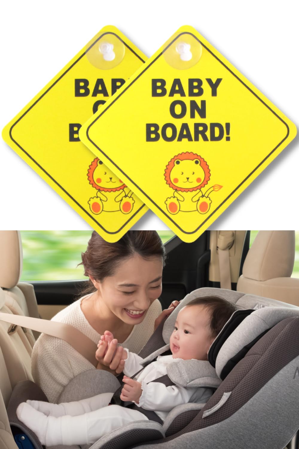 

Tany Baby Inducer Suction Cup Set of 2 Kids Inker Suction Cup Baby Riding Car Sticker Lion small sign жёлтый