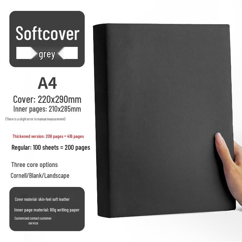 Qinde Li A4 Dickes Postgraduierten Softleder Tagebuch Blankes Cornell Notizbuch