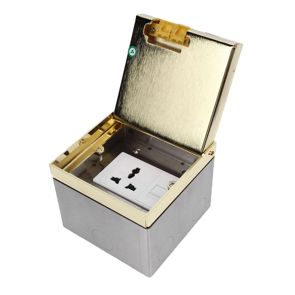 4000W Recessed Floor Socket 3 Prong and Net Port Embedded Concealed Floor Outlet for Shopping Malls Home Decoration