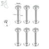 ZS 6-13 STK/LOT 16G Rustfritt Stål Leppe Labret Piercingsett Krystall Monroe Leppepiercing Øre Tragus Helix Bruskpiercing 6/8/10mm