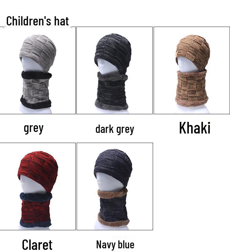 Herren Europäisches und Amerikanisches Winter Mütze & Schal Set: Dick gestrickt mit Samtfutter