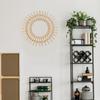 Rattan Innovative Art Decoration Round Makeup Mirror Dressing Bathroom Wall Hang
