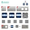 BSEED Touch Switches 1/2/3Gang 1/2Way Wall Glass Panels Type-C USB Socket EU Power Outlest Function Parts DIY Combination