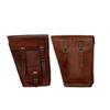 Leather Motorcycle Goat Brown Saddle Bag Motorbike Tool Bags Side Pouch Panniers