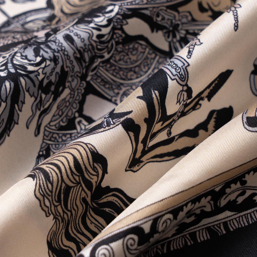 Gucci Silk Shorts With Roi Soleil Print 'Ivory Black' Men's 672698-ZAKU1-9285