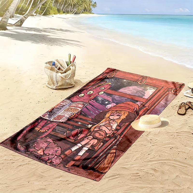 Magic Train 2D Flat Print Beach Towel, Large Soft Quick Dry Towel for Beach Camping Swimming.NSTJ0928255