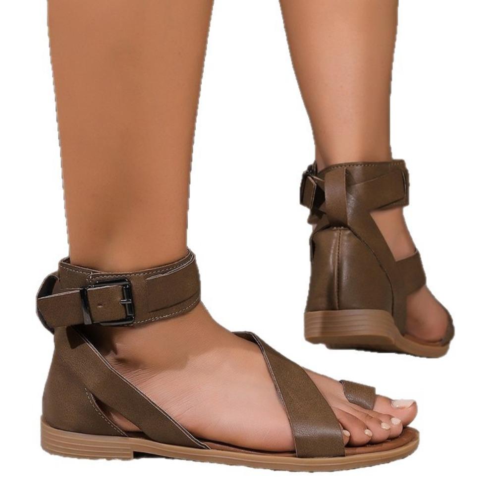 Fashion Fashion 2025 New Women's Sandals Buckle Roman Slippers Flat Womens Shoes Comfort Summer Outdoor Sports Beach Casual Shoes