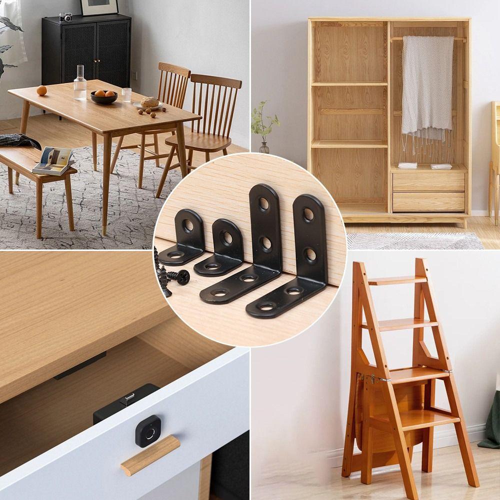 10Sets Furniture Fastener Angle Bracket Iron Shelf Support Bracket Durable Corner Brace Joint