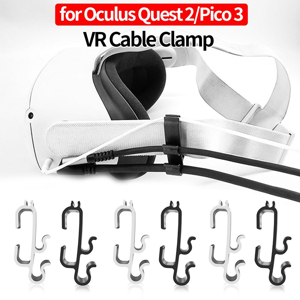 

VR Cable Clamp Buckle Data Cable Fixer Clip for Oculus Quest 2/Quest 3/Pico 3/Pico 4 Link Standard VR Headset Strap Accessories