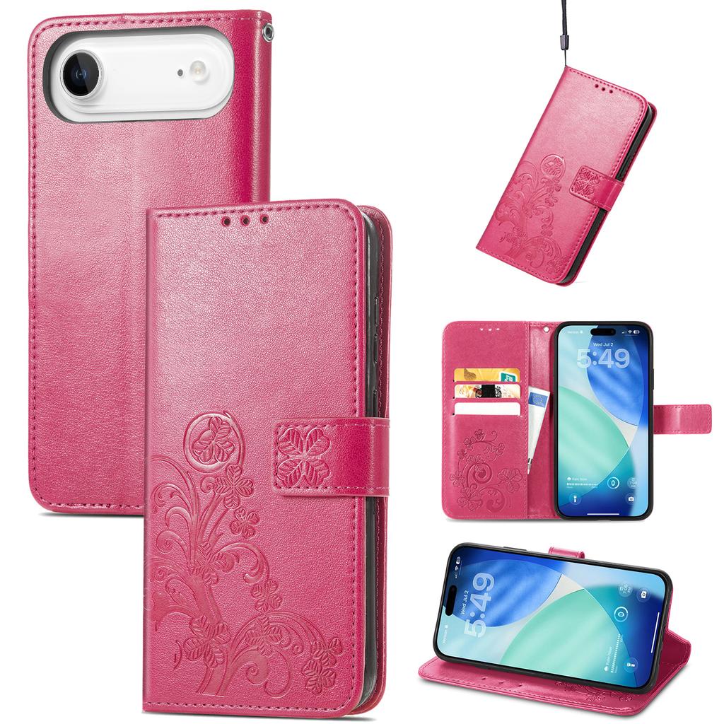 For iPhone Air Leather Case Four-Leaf Clover Wallet Phone Cover