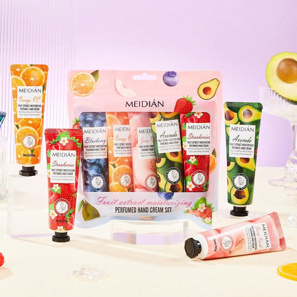 1 Box/5Pcs Fruit Scent Hand Cream, Deep Hydrating Moisturizing Lotion, Remove Dead Skin & Calluses