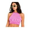 Missy Empire Womens/Ladies Groovy Swirl Knitted Tie Neck Crop Top