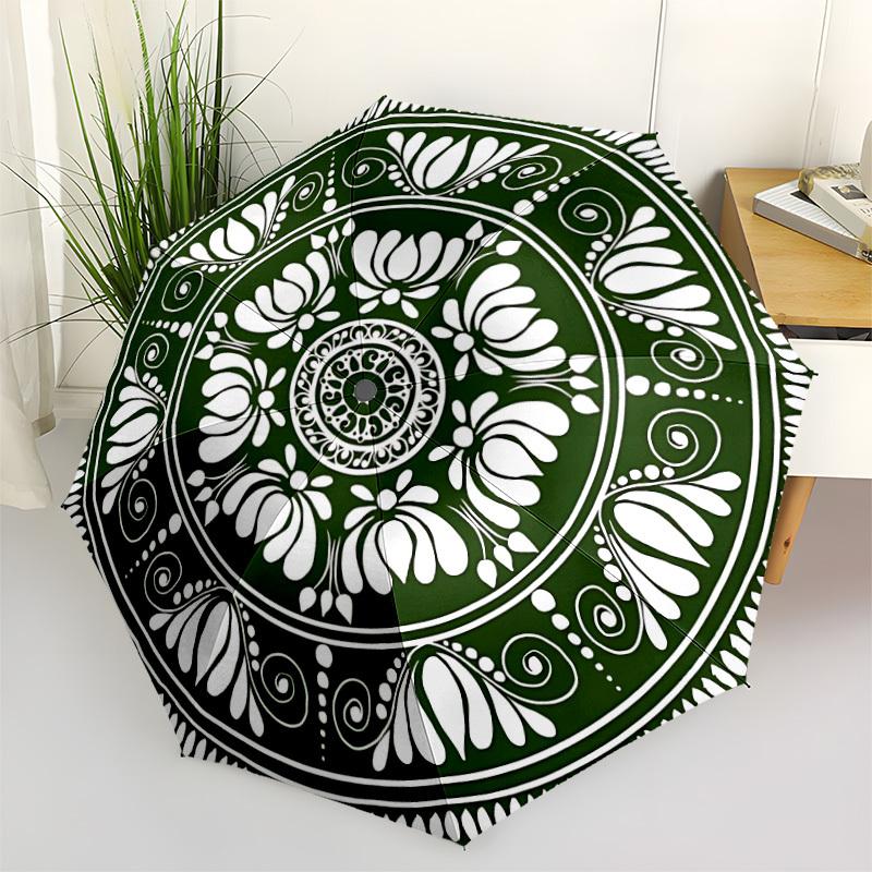

1pc Floral Ornament Automatic Folding Umbrella. Portable collapsible design, Best birthday festival gift yy250924179