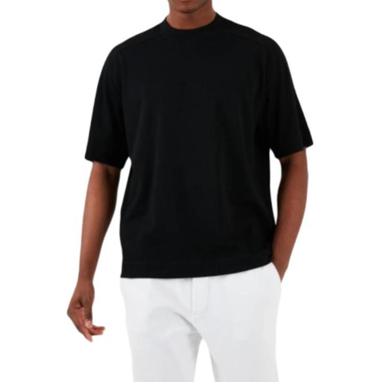 Emporio Armani Solid Logo Crew Neck Pullover Straight Fit Short Sleeve T-Shirt Men tops Black 3D1T76-1JWZZ-0999