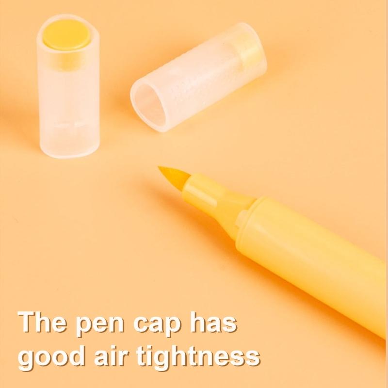 6Pcs Acrylic Marker 6 Color Acrylic Paint Pen Brush Marker for Painting On Wood Glass Fabric Metal Stone Scrapbooking